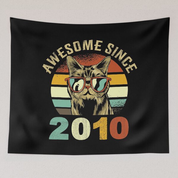 Item preview, Awesome Since 2010 Cute Cat Lover Sunglasses Retro Vintage designed and sold by WilliamQuinnell.