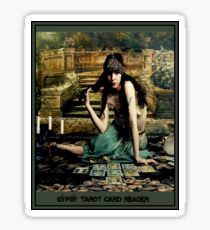GYPSY TAROT CARD READER; Vintage Print Sticker