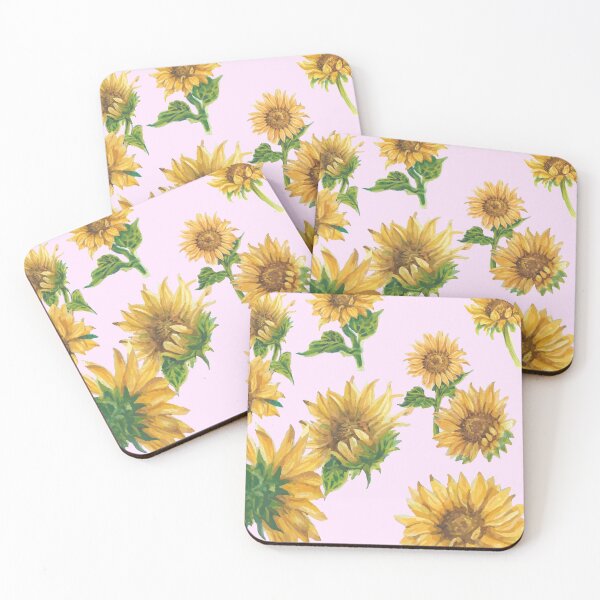 Item preview, Sunflowers on pink designed and sold by AllPrintsAndArt.
