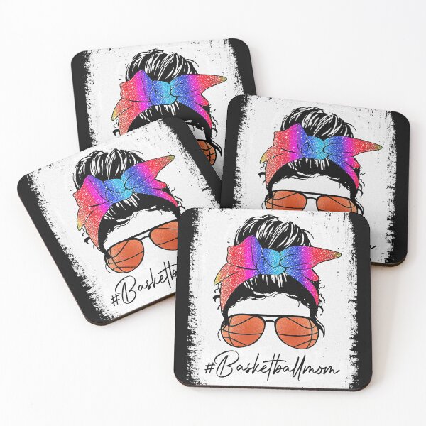 Item preview, Basketball Mom - Rainbow Glitter Messy Bun Basketball Player designed and sold by WilliamQuinnell.