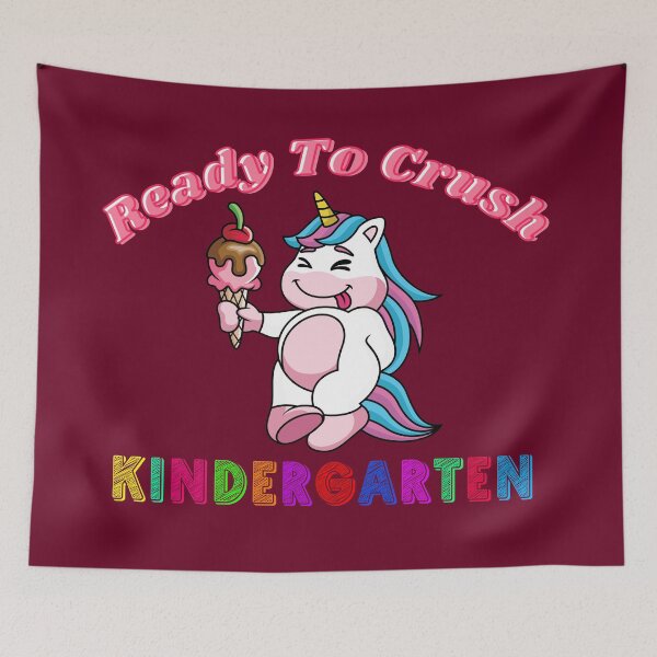 Item preview, Ready To Crush Kindergarten With A Cute Unicorn Licking Ice Cream designed and sold by Olhado.