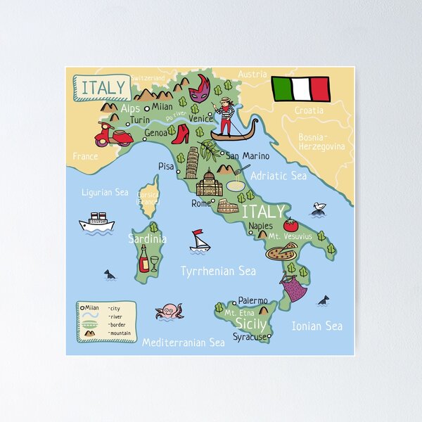 Item preview, Italy cartoon map designed and sold by Chuen.
