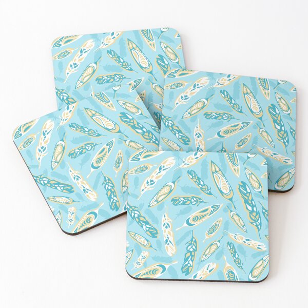 Item preview, Tlingit Feathers: Turquoise, Teal, & White. designed and sold by cleolovescolor.