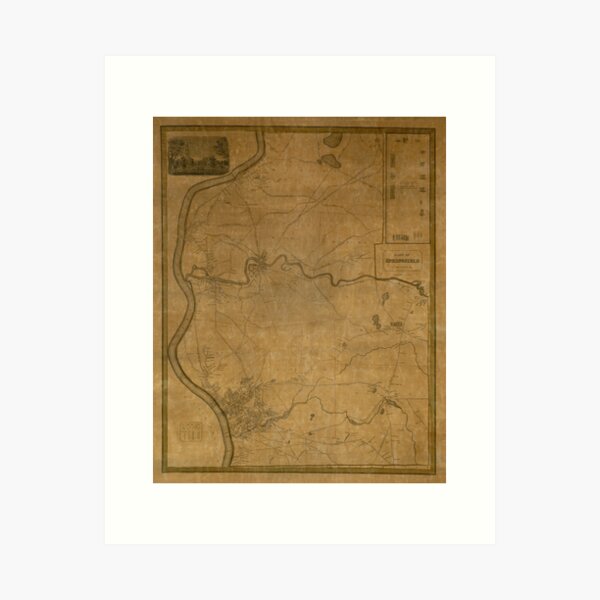 Item preview, Map of Springfield 1835 designed and sold by mollyfare.