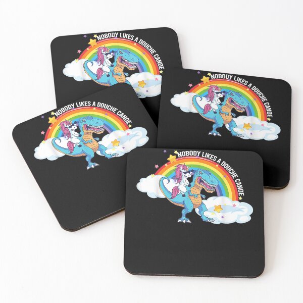 Item preview, Nobody Likes a Douche Canoe Rainbow unicorn riding dinosaur  designed and sold by RogerGift.