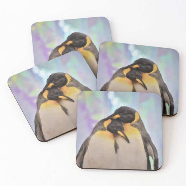 Item preview, Abstract Art Cute Loving King Penguins Cuddling Design designed and sold by artdesignmerch.