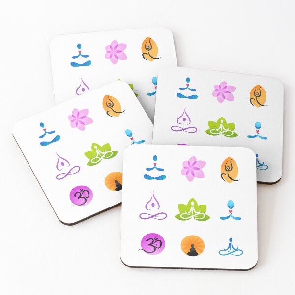 Item preview, Yoga Zen Symbols Poses Designs designed and sold by monodesigns.