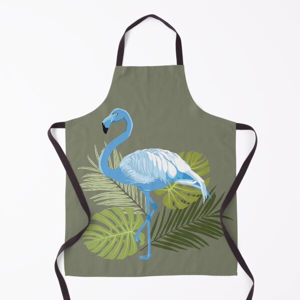 Item preview, Beautiful Blue Flamingo Bird With Tropical Leaves. designed and sold by Vaishali Raikwar.