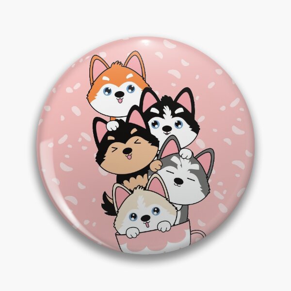 Item preview, Kawaii Teacup Siberian Husky Pomsky Puppies designed and sold by Lulupainting.