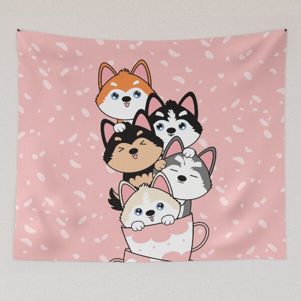 Item preview, Kawaii Teacup Siberian Husky Pomsky Puppies designed and sold by Lulupainting.