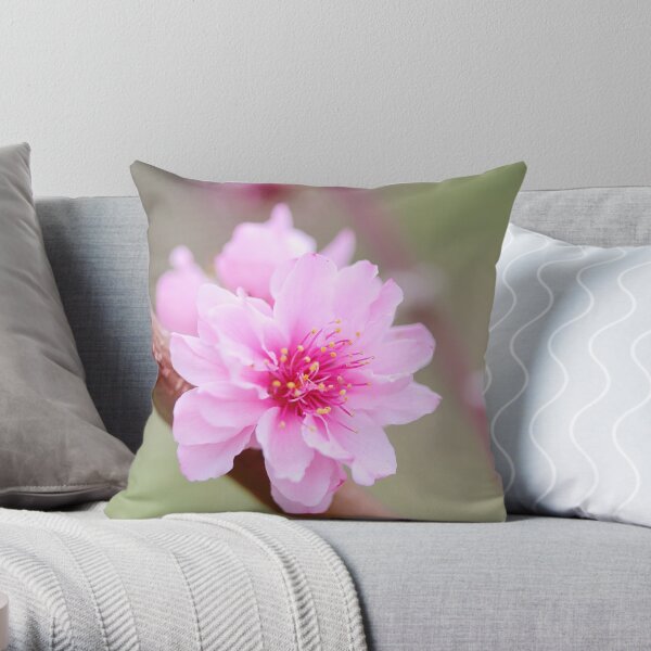 Pink Blossom Throw Pillow