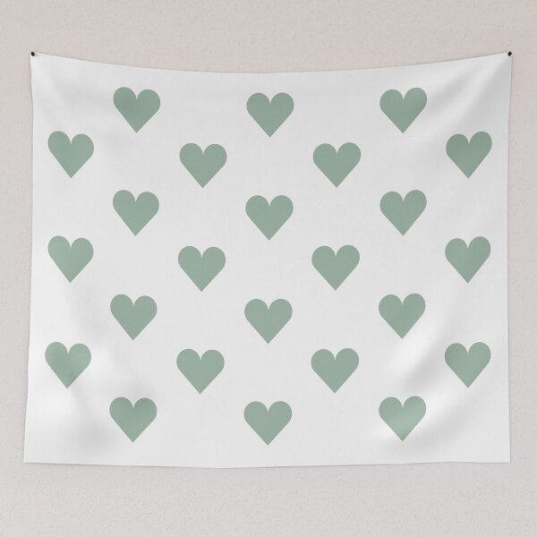Item preview, Medium MUTED GREEN & WHITE LOVE HEARTS designed and sold by RachelMacht.
