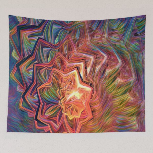 Item preview,  psychedelic rainbow digital star designed and sold by BelAnnGrey.