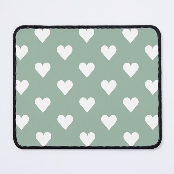 Item preview, Medium WHITE & MUTED GREEN LOVE HEARTS designed and sold by RachelMacht.