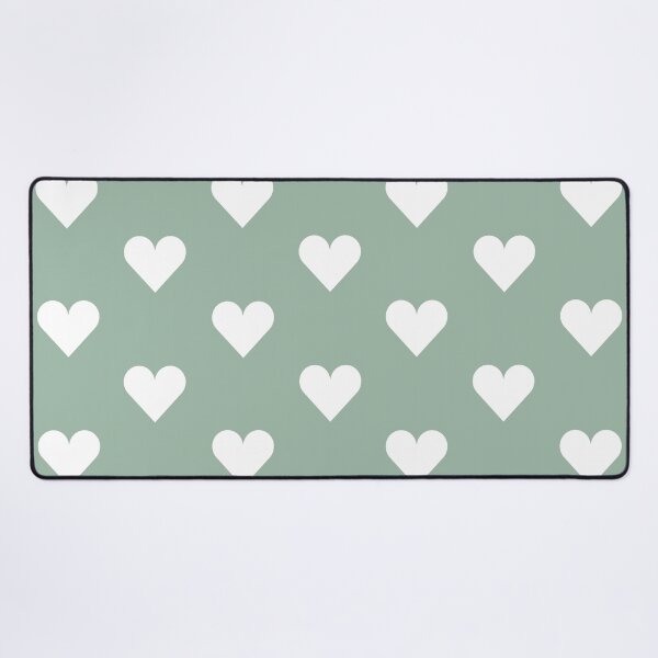 Item preview, Medium WHITE & MUTED GREEN LOVE HEARTS designed and sold by RachelMacht.