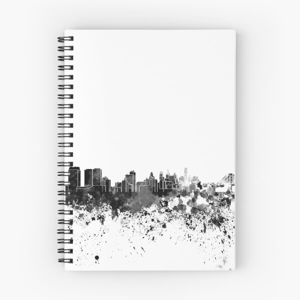Item preview, Philadelphia skyline in black watercolor designed and sold by paulrommer.