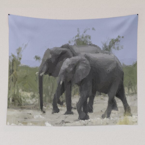 Item preview, Abstract Art African Elephants Walking By Design designed and sold by artdesignmerch.