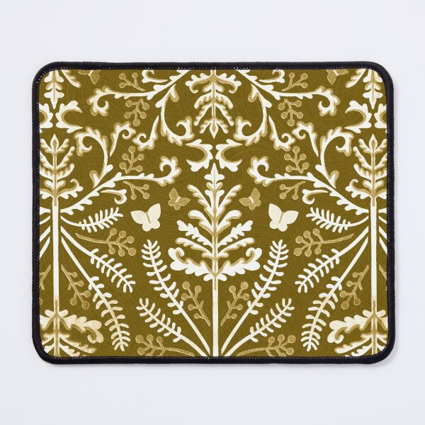 Item preview, Mustard & White Grass Demask designed and sold by TigaTiga.