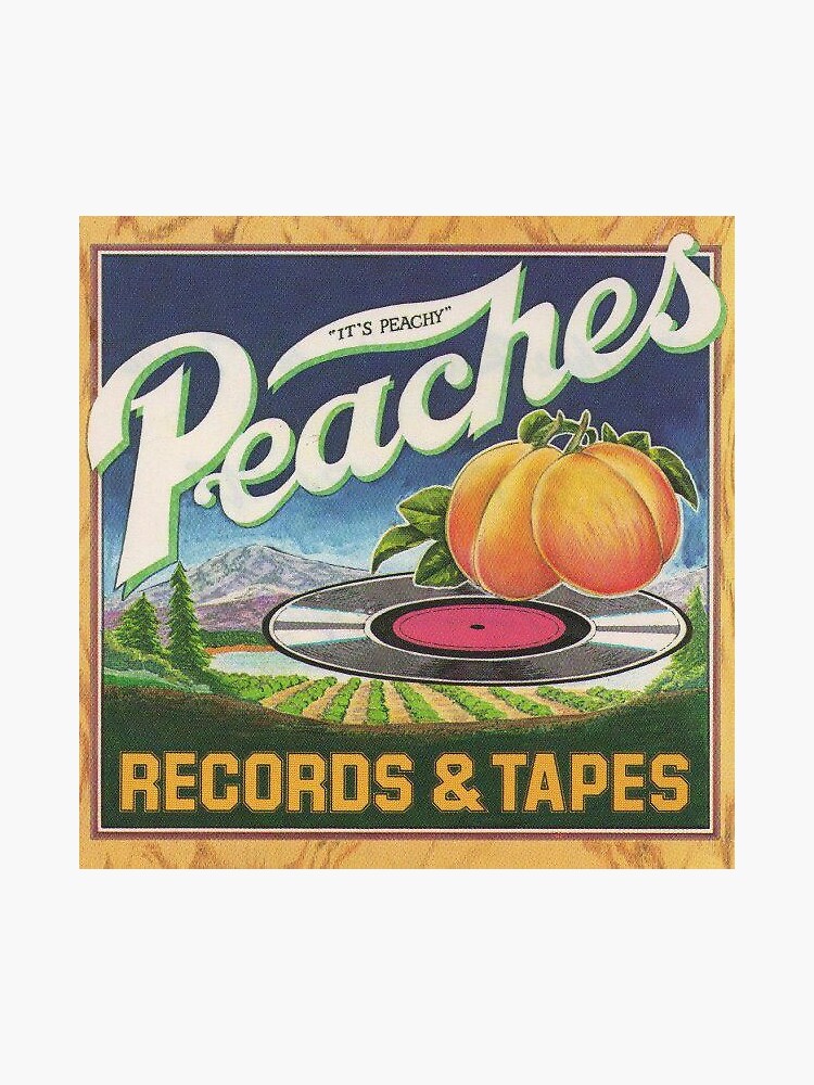 "Peaches Records & Tapes" Sticker for Sale by CillaKoba Redbubble