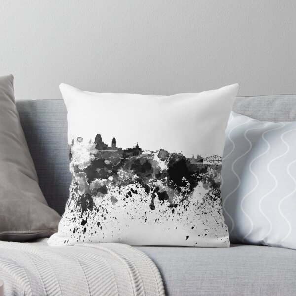 Item preview, Quebec skyline in black watercolor background designed and sold by paulrommer.