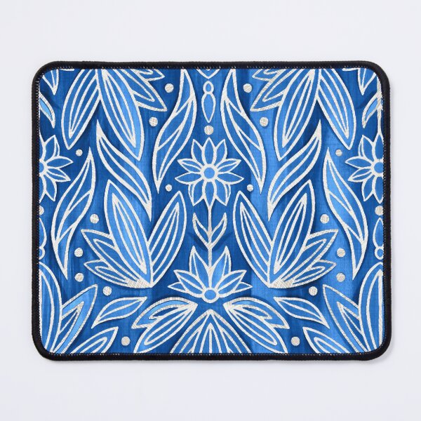 Item preview, Rococo Silver Enamel Art Deco on Blue designed and sold by TigaTiga.