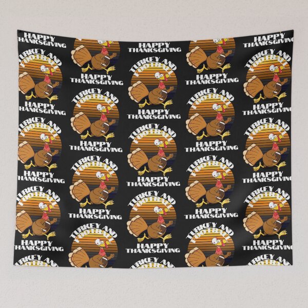 Item preview, TURKEY AND FOOTBALL, GOBBLE GOBBLE, GRATEFUL, BLESSED, BOUNTIFUL THANKSGIVING, TURKEY DINNER, designed and sold by R B Chrystal.