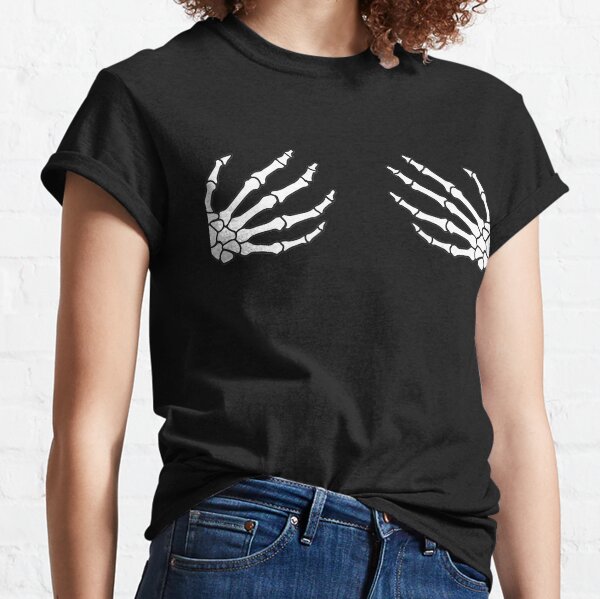 Halloween, Skeleton Hand Bra' Unisex Baseball T-Shirt
