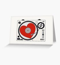 Retro Record Player Greeting Card