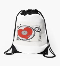 Retro Record Player Drawstring Bag