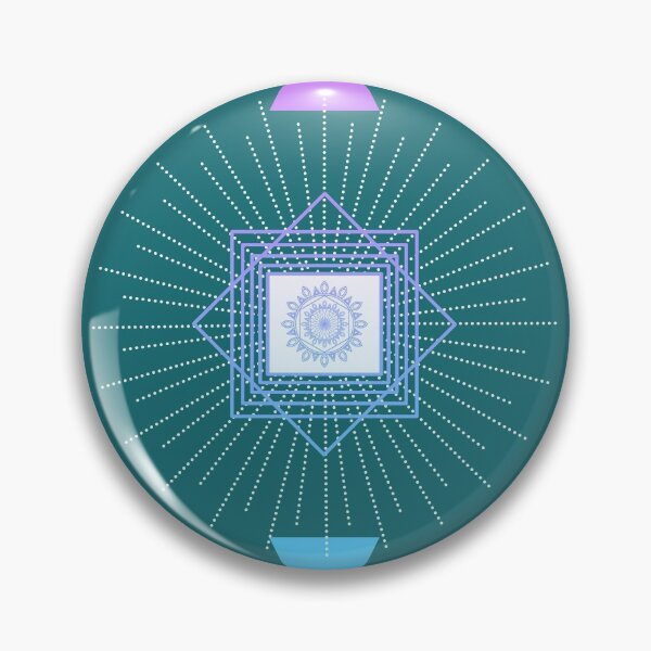 Item preview, Teal and pink sunburst mandala  designed and sold by Home Cyn Home.
