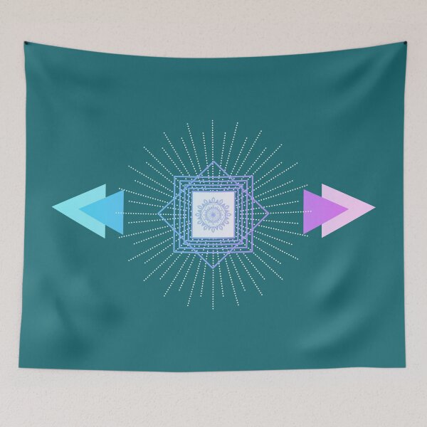 Item preview, Teal and pink sunburst mandala  designed and sold by Home Cyn Home.