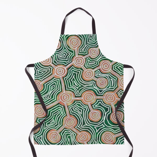 Item preview, Modern Abstract Life Lines Green and Terracotta Pattern designed and sold by theimagezone.