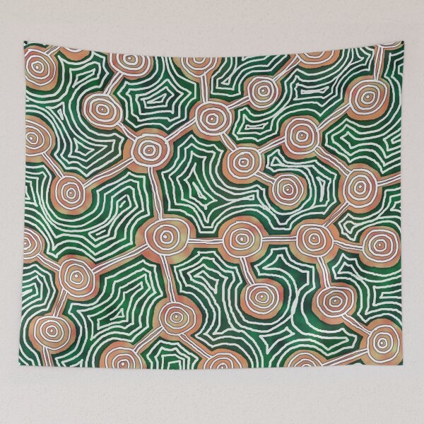 Item preview, Modern Abstract Life Lines Green and Terracotta Pattern designed and sold by theimagezone.