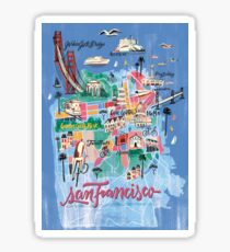 San Francisco illustrated Map Sticker