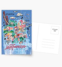 San Francisco illustrated Map Postcards