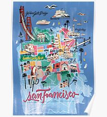 San Francisco illustrated Map Poster
