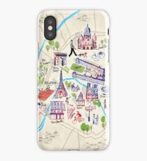 Paris illustrated Map iPhone Case