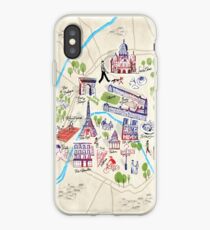 Vinilo o funda para iPhone Mapa ilustrado de París