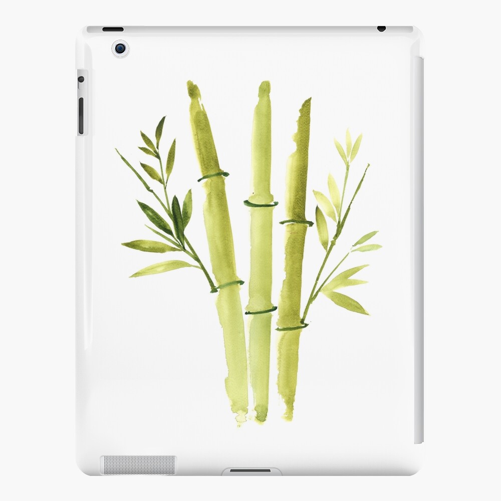 Bamboo Painting Abstract Watercolor Botanical Illustration Drawing