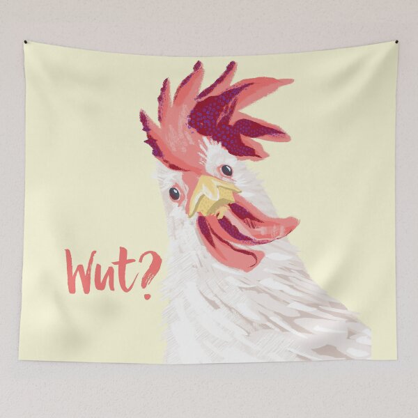 Item preview, Unexpected White rooster on yellow designed and sold by orangerinka.