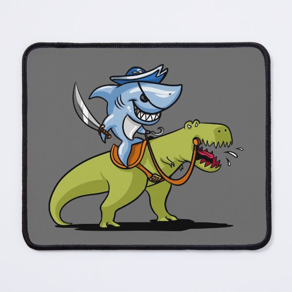 Item preview, Shark Pirate Riding T-Rex Dinosaur Funny designed and sold by underheaven.