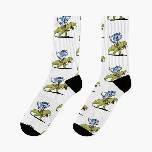 Item preview, Shark Pirate Riding T-Rex Dinosaur Funny designed and sold by underheaven.