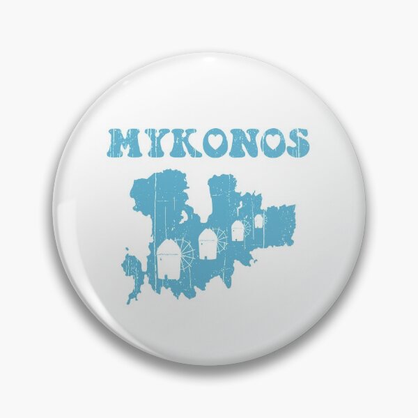 Item preview, Mykonos, Greece, Map & Iconic Windmills designed and sold by Happy Puppy Print On Demand.