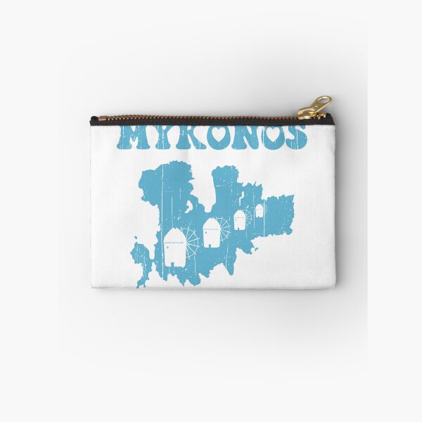 Item preview, Mykonos, Greece, Map & Iconic Windmills designed and sold by Happy Puppy Print On Demand.