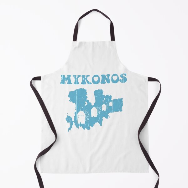 Item preview, Mykonos, Greece, Map & Iconic Windmills designed and sold by Happy Puppy Print On Demand.