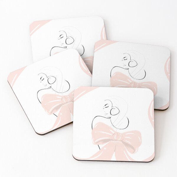 Item preview, fashion pink girl illustration with bow designed and sold by Nazrin Nasimi.