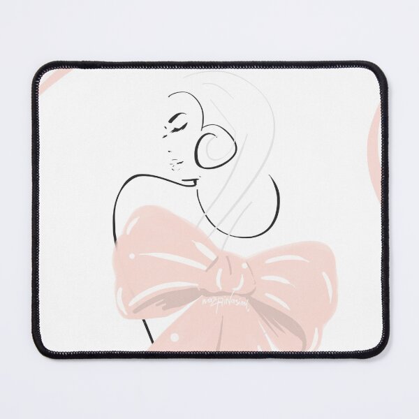 Item preview, fashion pink girl illustration with bow designed and sold by Nazrin Nasimi.