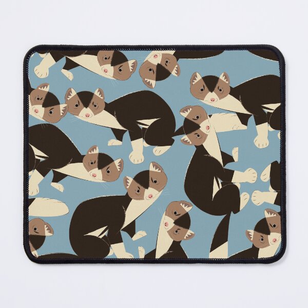 Item preview, Piebald russian sable marten in blue designed and sold by belettelepink.