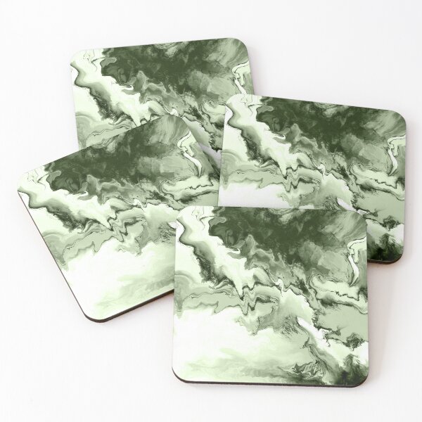 Item preview, Dark Olive Green, Soft Pastel Green, Sage Green Liquid Marble designed and sold by venella.
