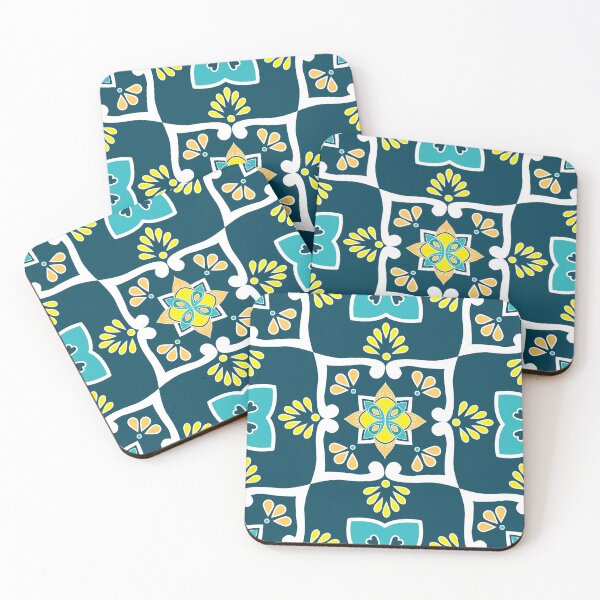 Item preview,  Azulejos Mint, teal, yellow and white designed and sold by FK-UK.
